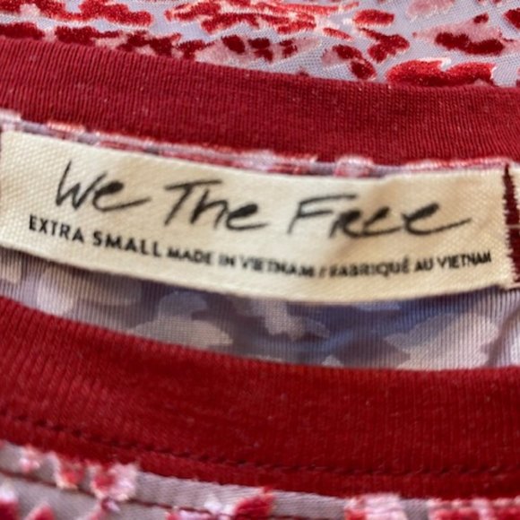 Free People Teddy T- Shirt Oversized Velour Berry/Pink Size XS - Picture 8 of 11